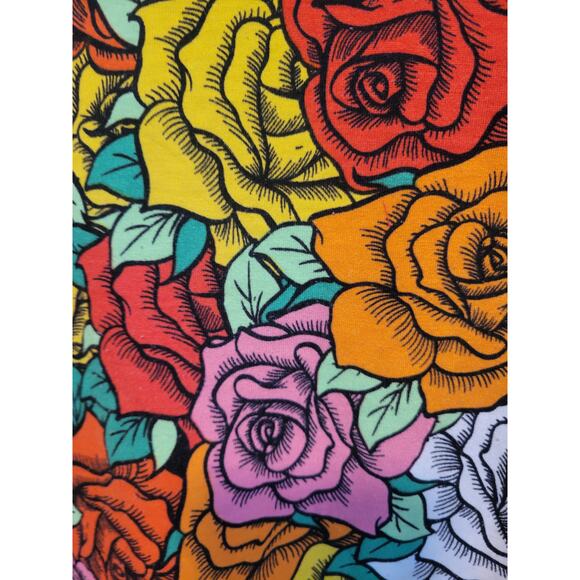 LuLaRoe Women XL Rose Art Gigi Top T‎ Shirt Stained Glass Wearable Art Dopamine - Picture 4 of 5